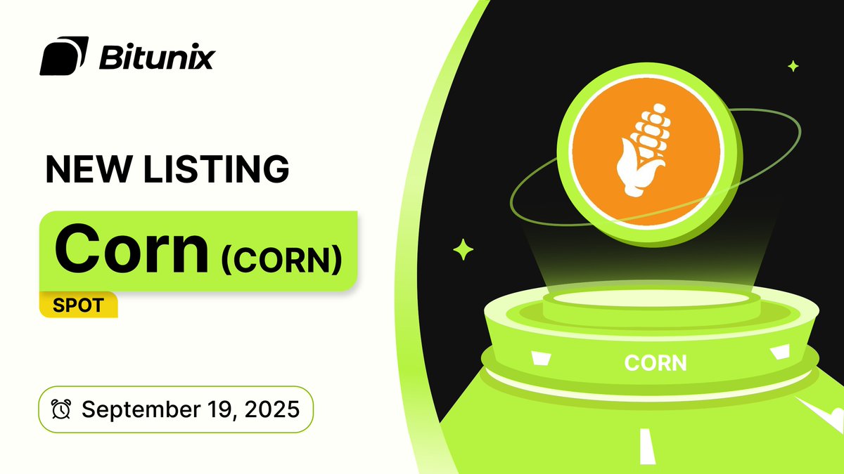 لیست شدن توکن CORN برای معاملات اسپات در صرافی بیت یونیکس در سپتامبر ۲۰۲۵