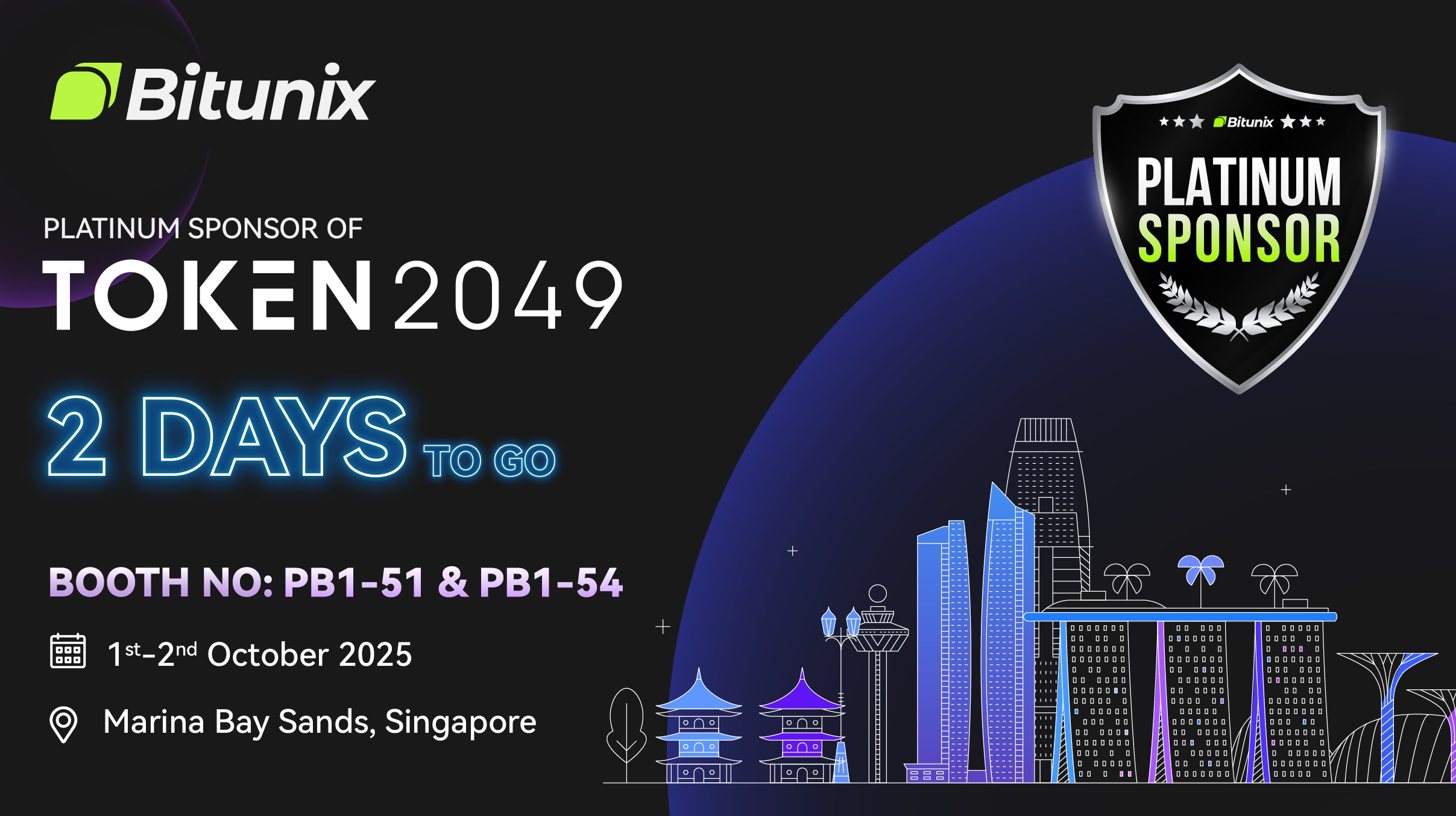 حضور صرافی بیت یونیکس در رویداد TOKEN2049 در سنگاپور مهر ۱۴۰۴