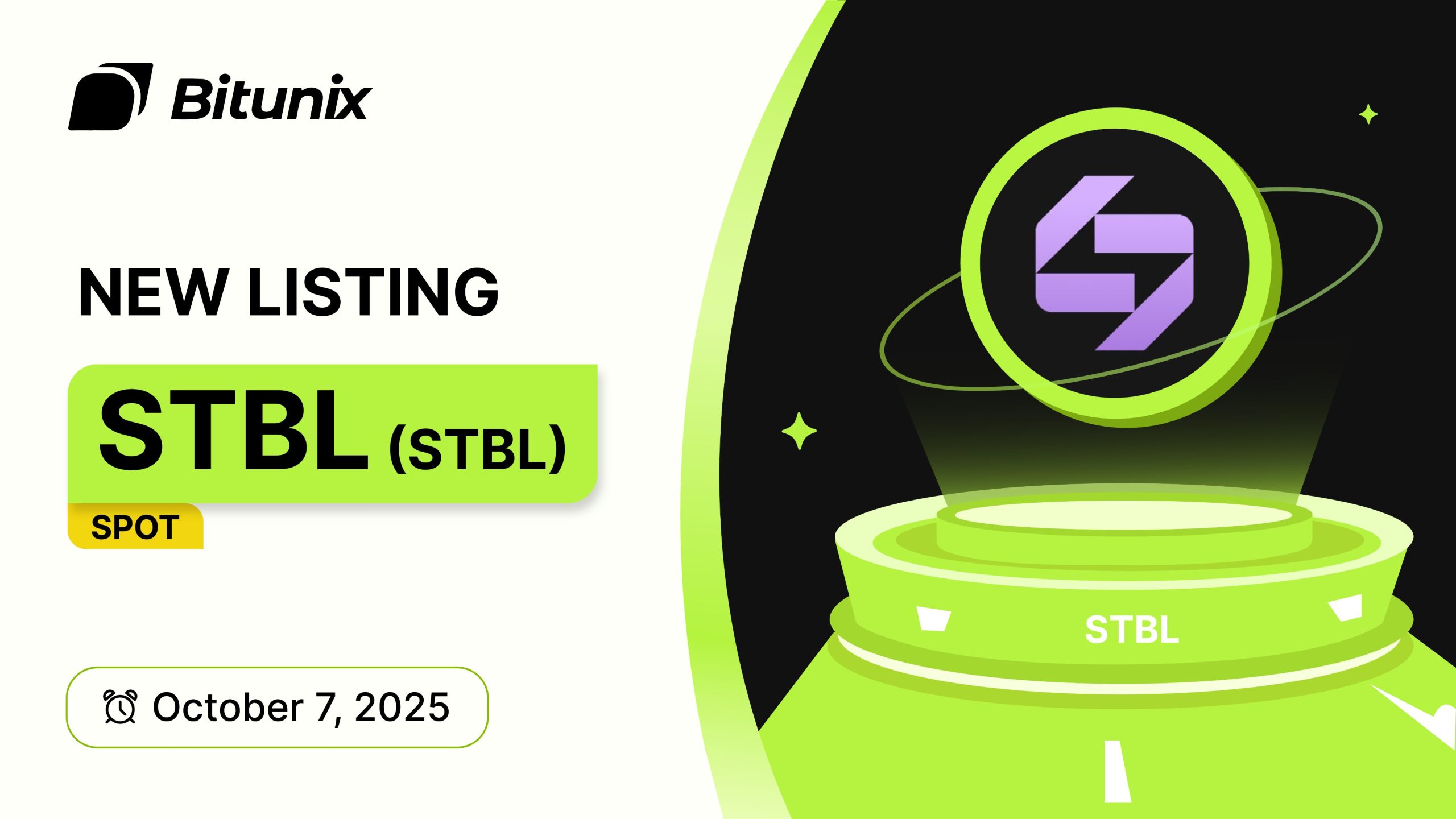 لیست شدن توکن STBL در صرافی بیت یونیکس در تاریخ ۷ اکتبر ۲۰۲۵