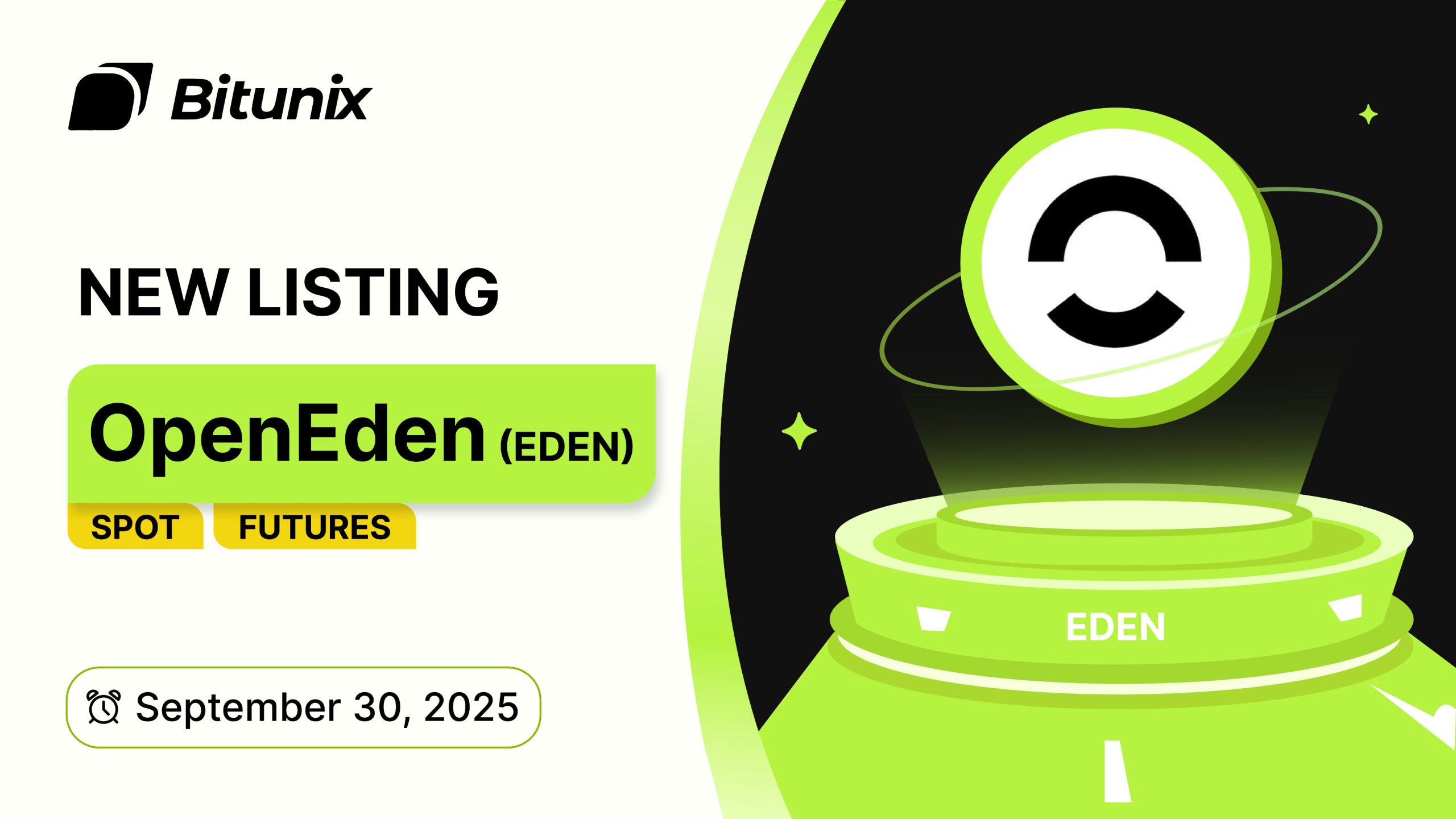 شروع معاملات توکن EDEN در صرافی بیت یونیکس در اول اکتبر ۲۰۲۵