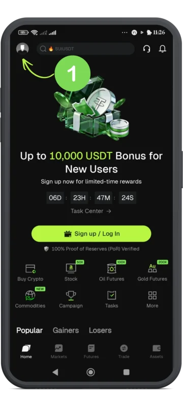 تغییر زبان صرافی بیت یونیکس در اپ